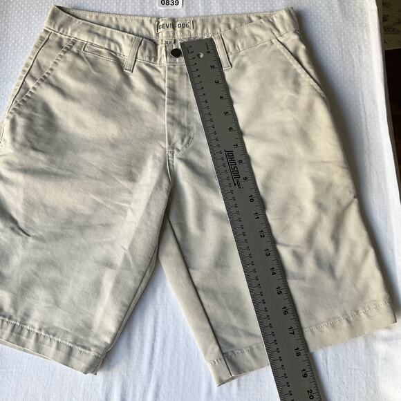 Devil-dog Men’s Solid Flat Front Casual Shorts size 30 W, Natural Tan - Picture 4 of 7